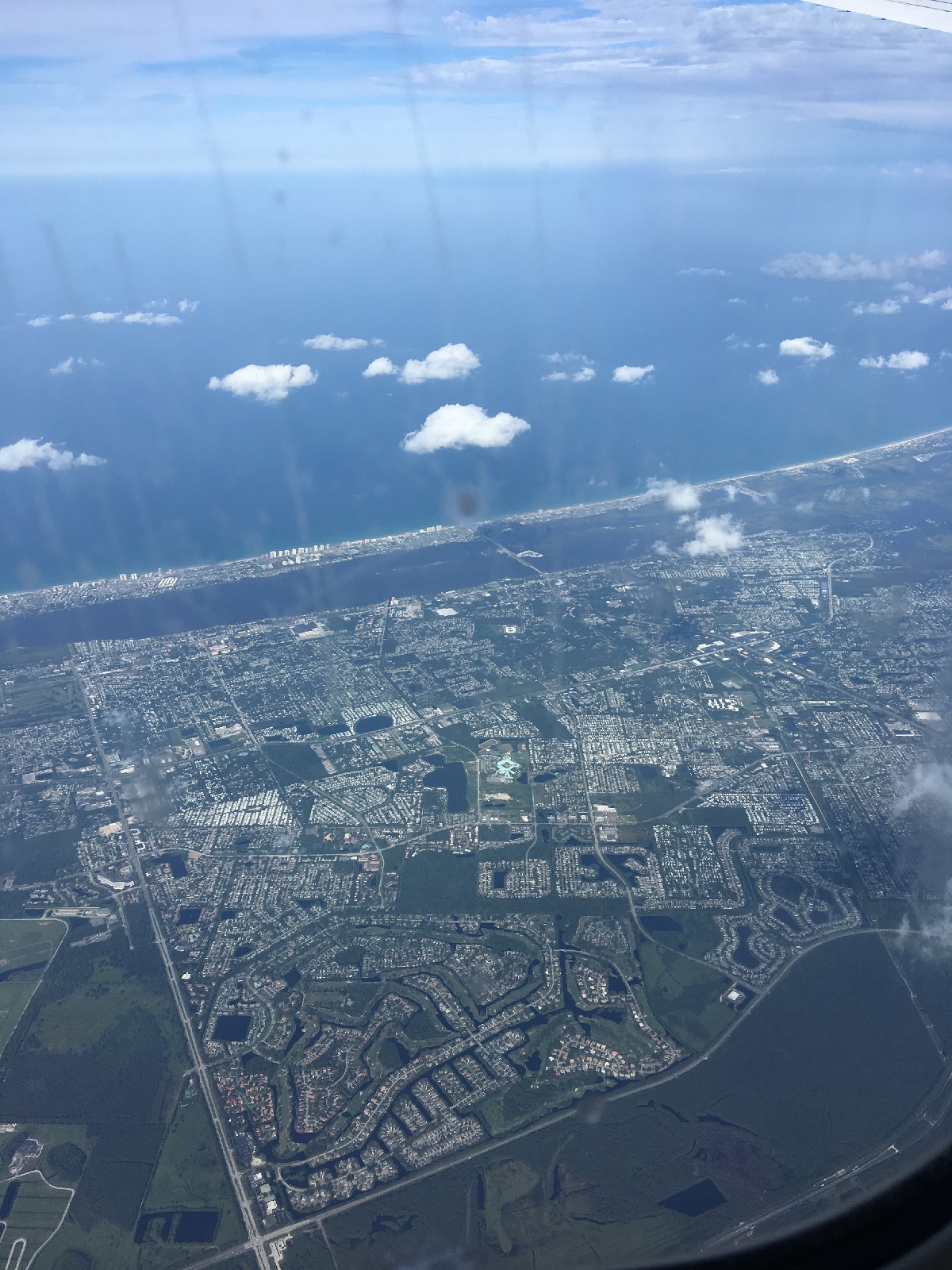 Flying over the Florida coast near Daytona Beach