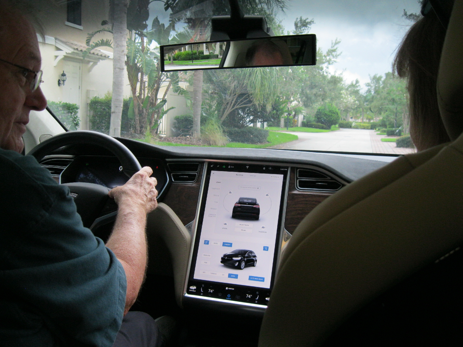 Tesla cockpit view