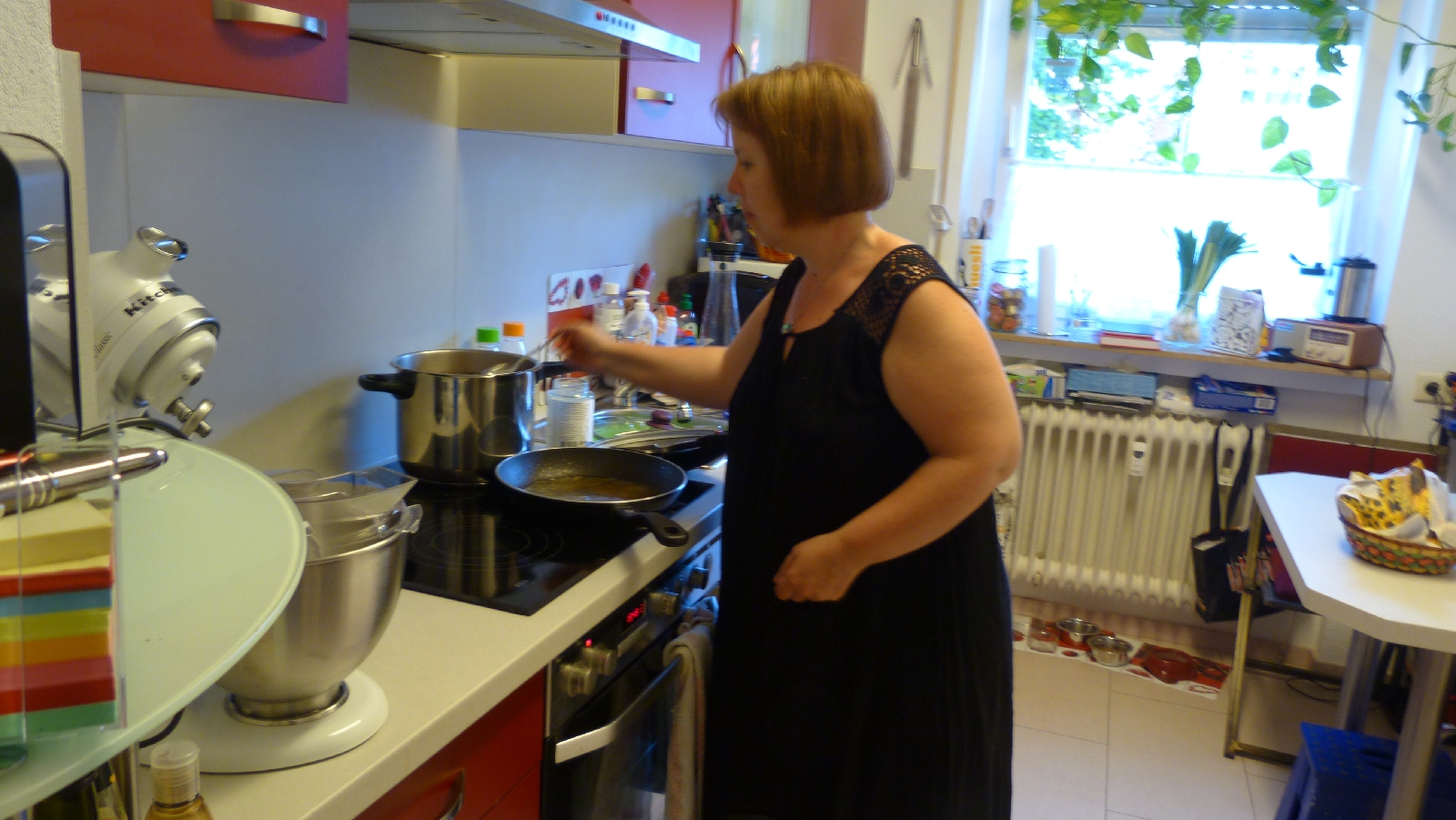 Chris making semolina dumplings