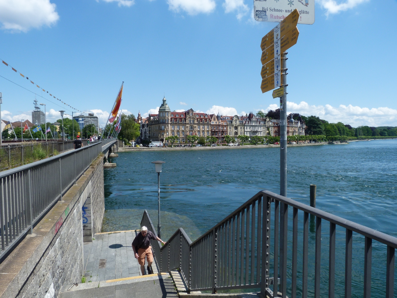 Rhine River exits from Bodensee